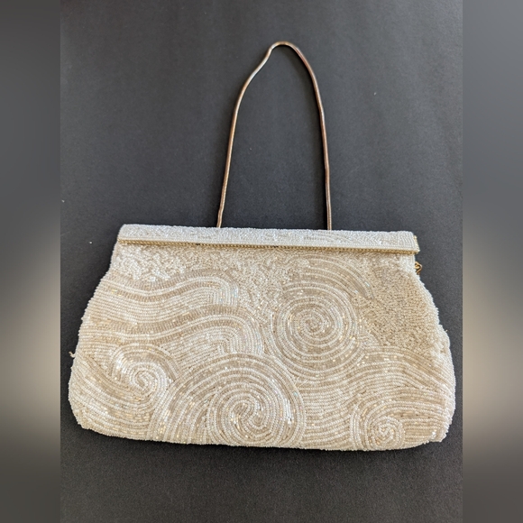 Vintage Off White/Cream Evening Shoulder Bag Or Clutch. - Picture 4 of 4